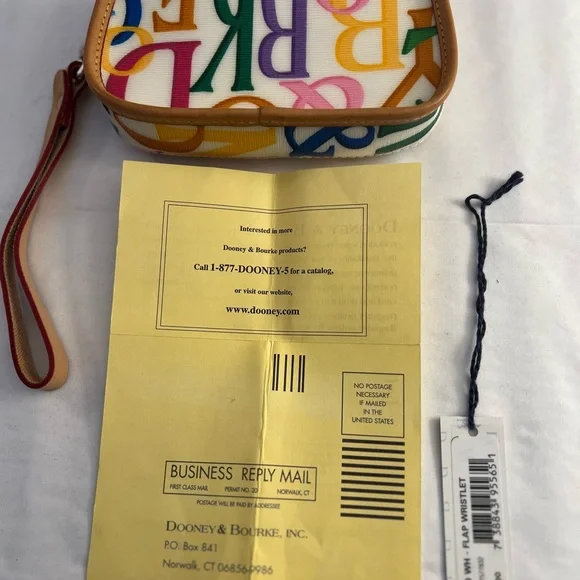 DOONEY & BOURKE WRISTLET, Retro Grafica Grafitti Flap CORK Wristlet, NEW w/ Tags - Picture 10 of 14
